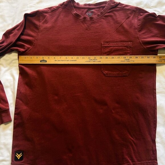 Hawk Work Gear Mens Top Large Rust Brown 100% cotton Long Sleeves - Picture 8 of 9